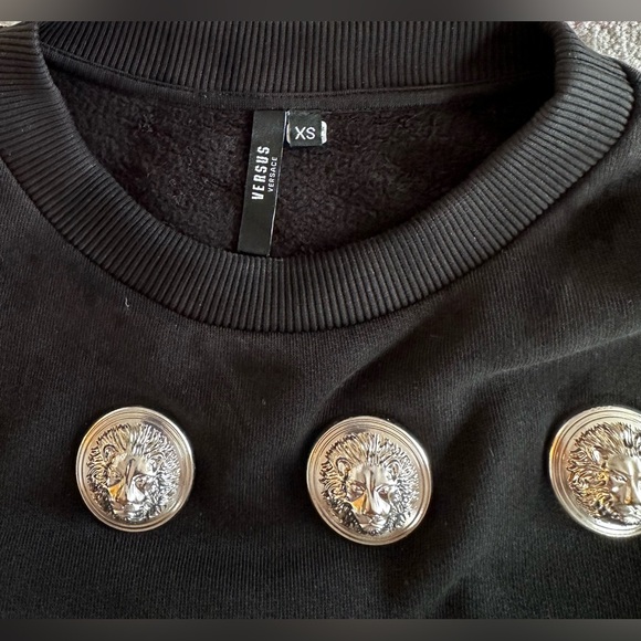 Black Versus Versace lion head embellishment cotton sweatshirt size SX (S) - Picture 5 of 5